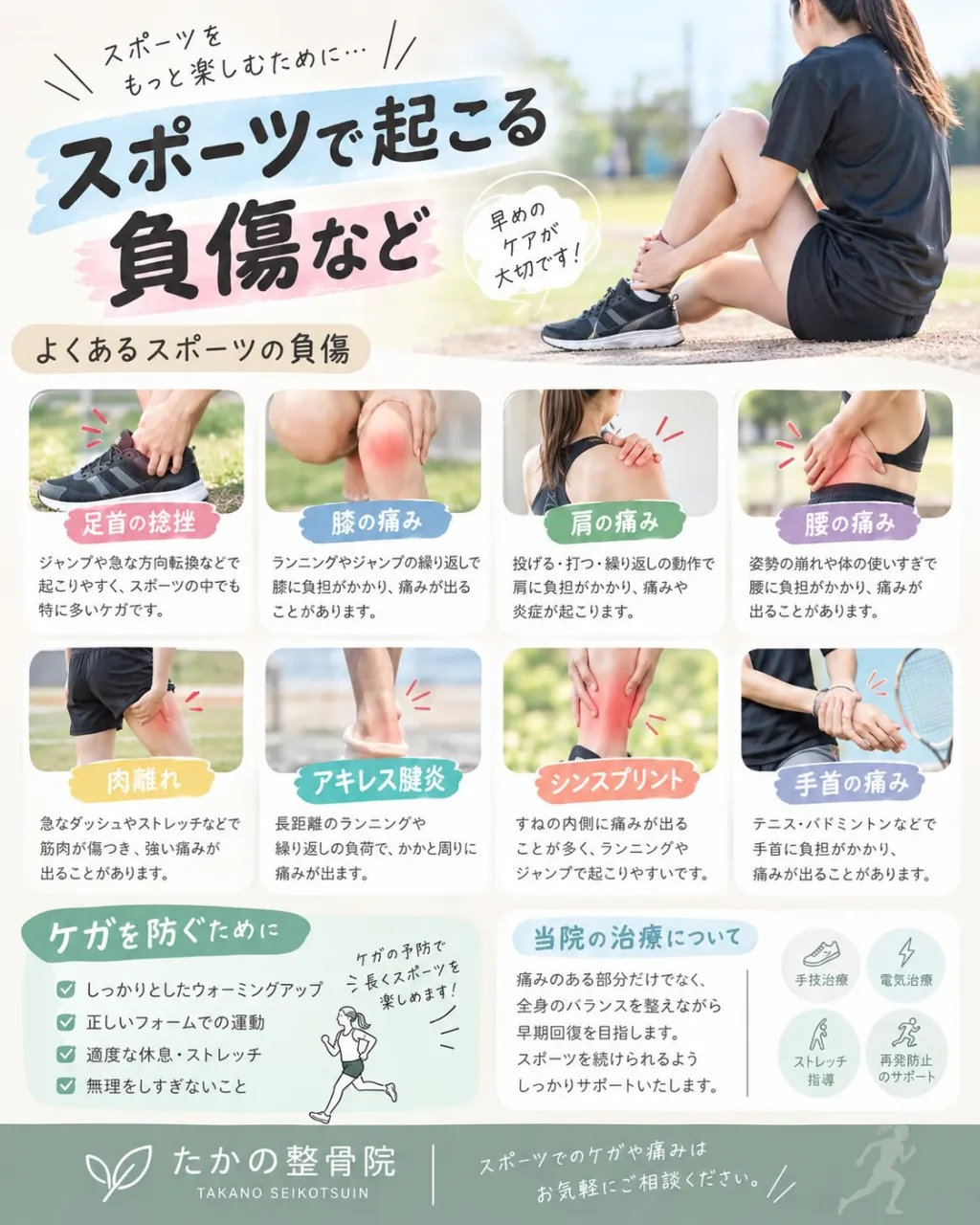 🏃♂️⚽ スポーツで起こるケガ・身体の痛みについて
